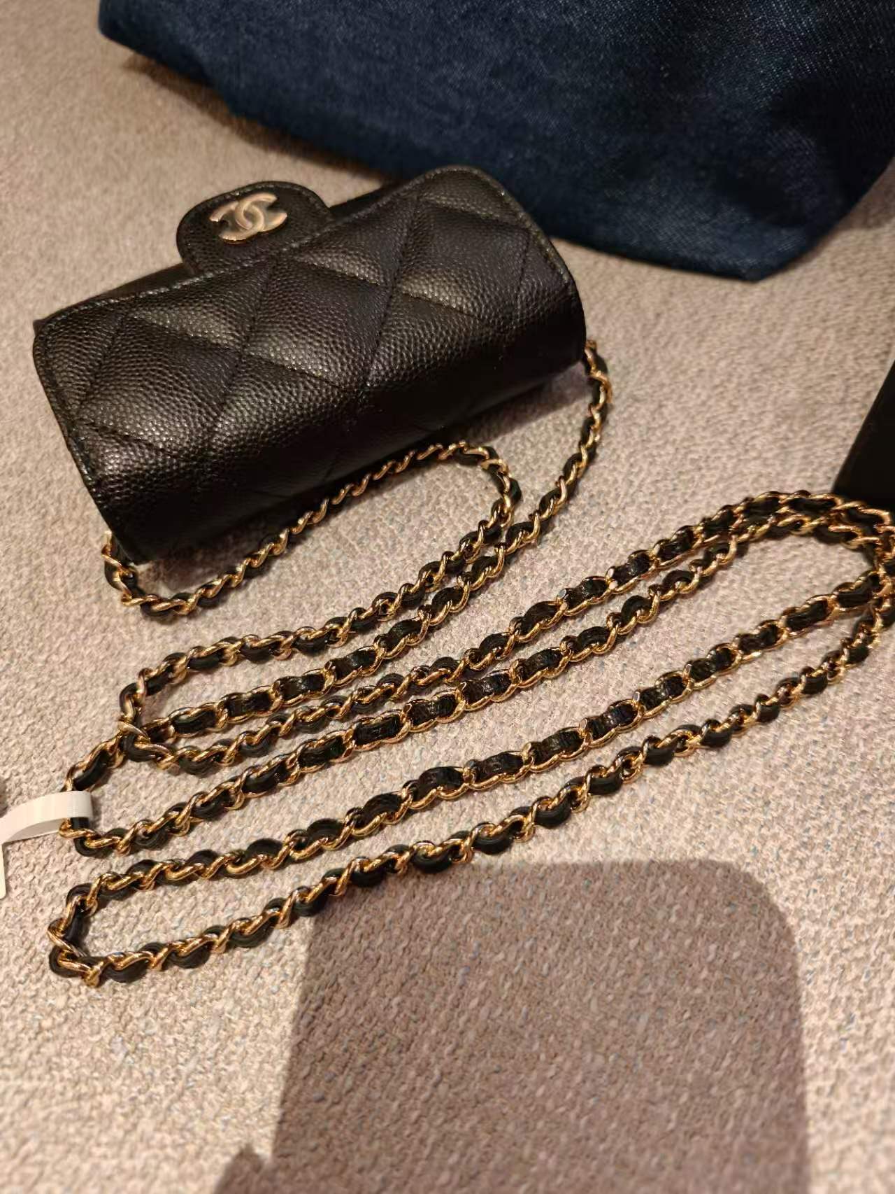 Include Entrupy Certificate of Authenticity｜CHANEL Caviar Skin Chain Shoulder Bag Black