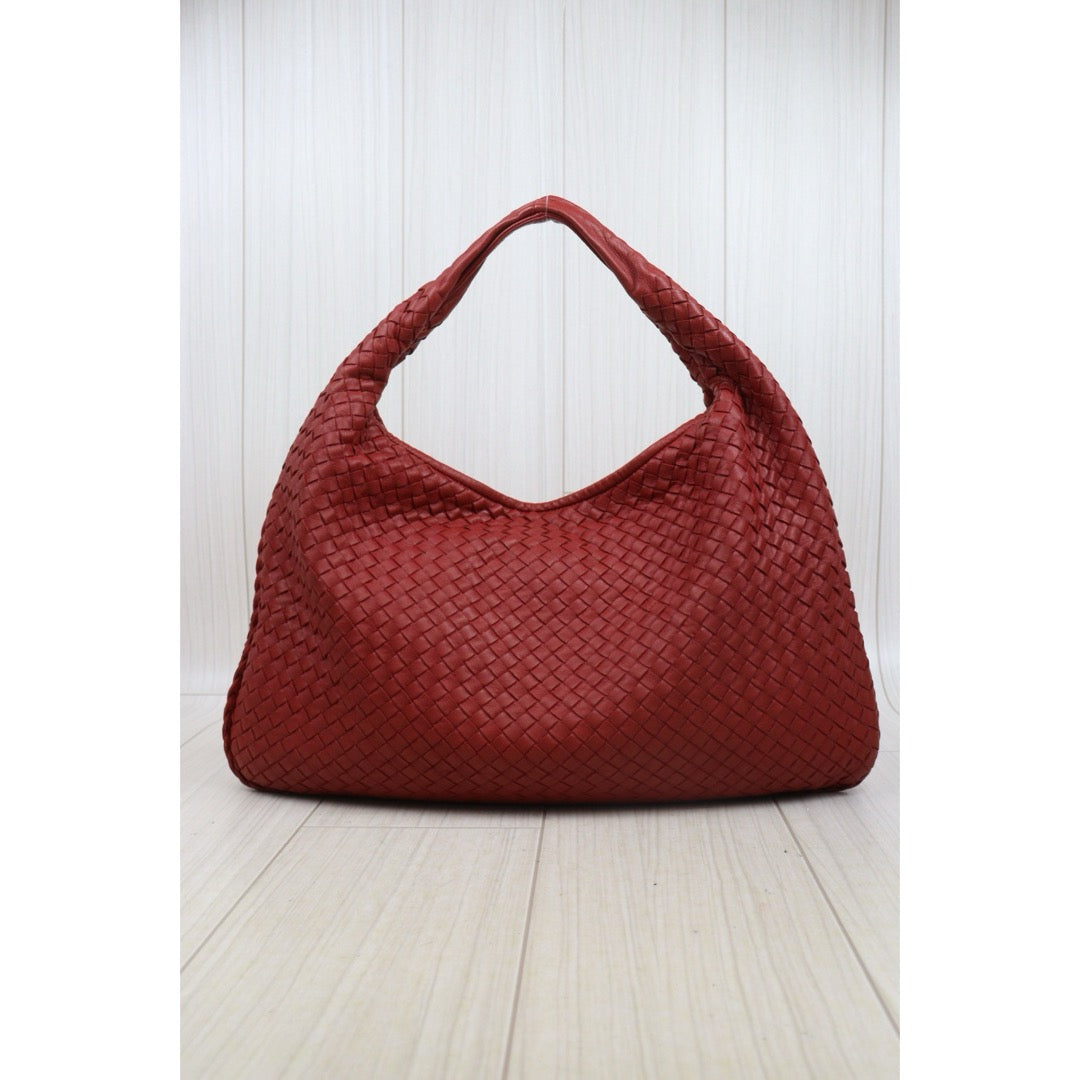 Good ( Rank AB)｜ Bottega Veneta Lamb Skin Braid Shoulder Bag Red｜V25060510