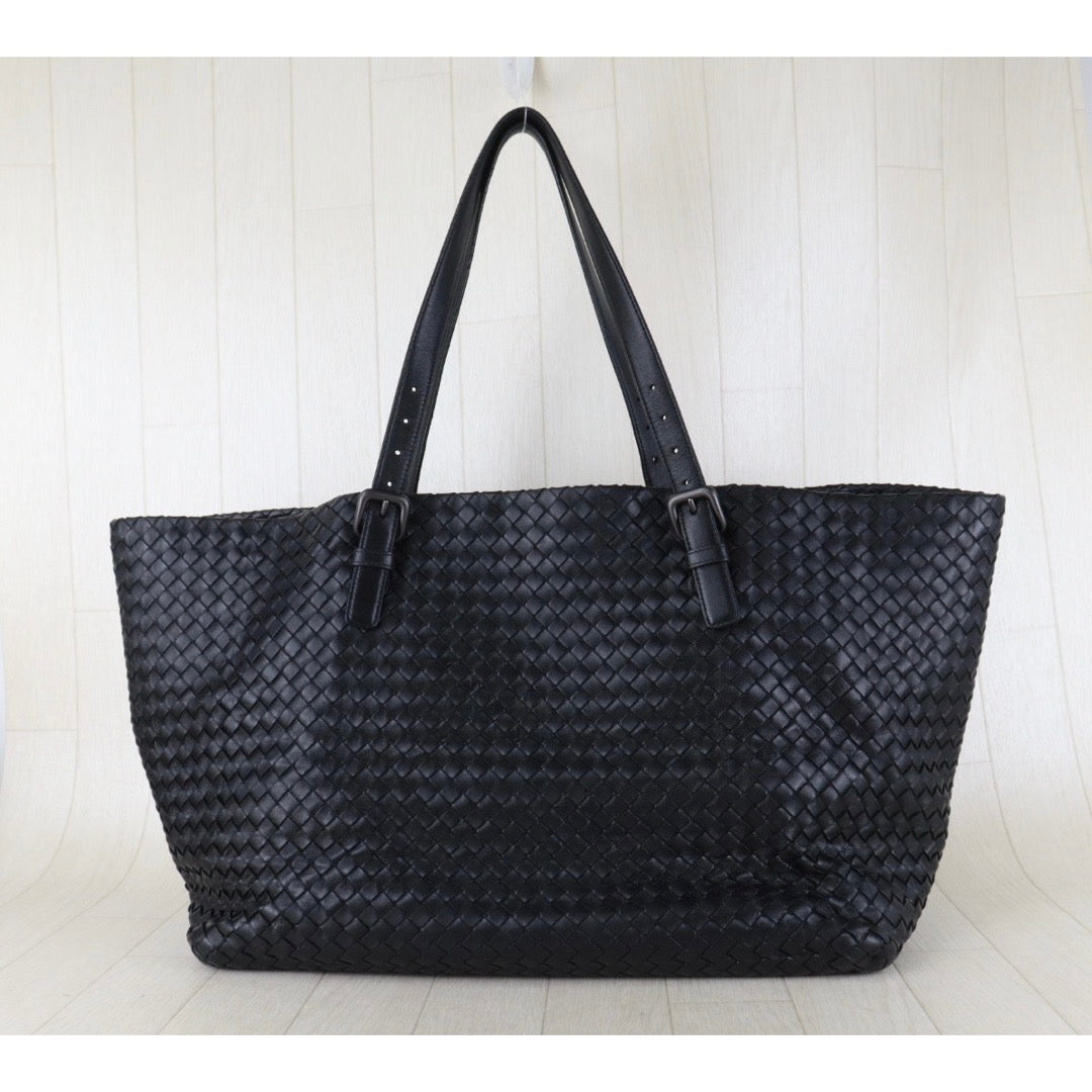 Include Entrupy Certificate of Authenticity｜Good ( Rank AB)｜ Bottega Veneta Lamb Skin Intrecciato Cesta GM Tote Black｜S26090739
