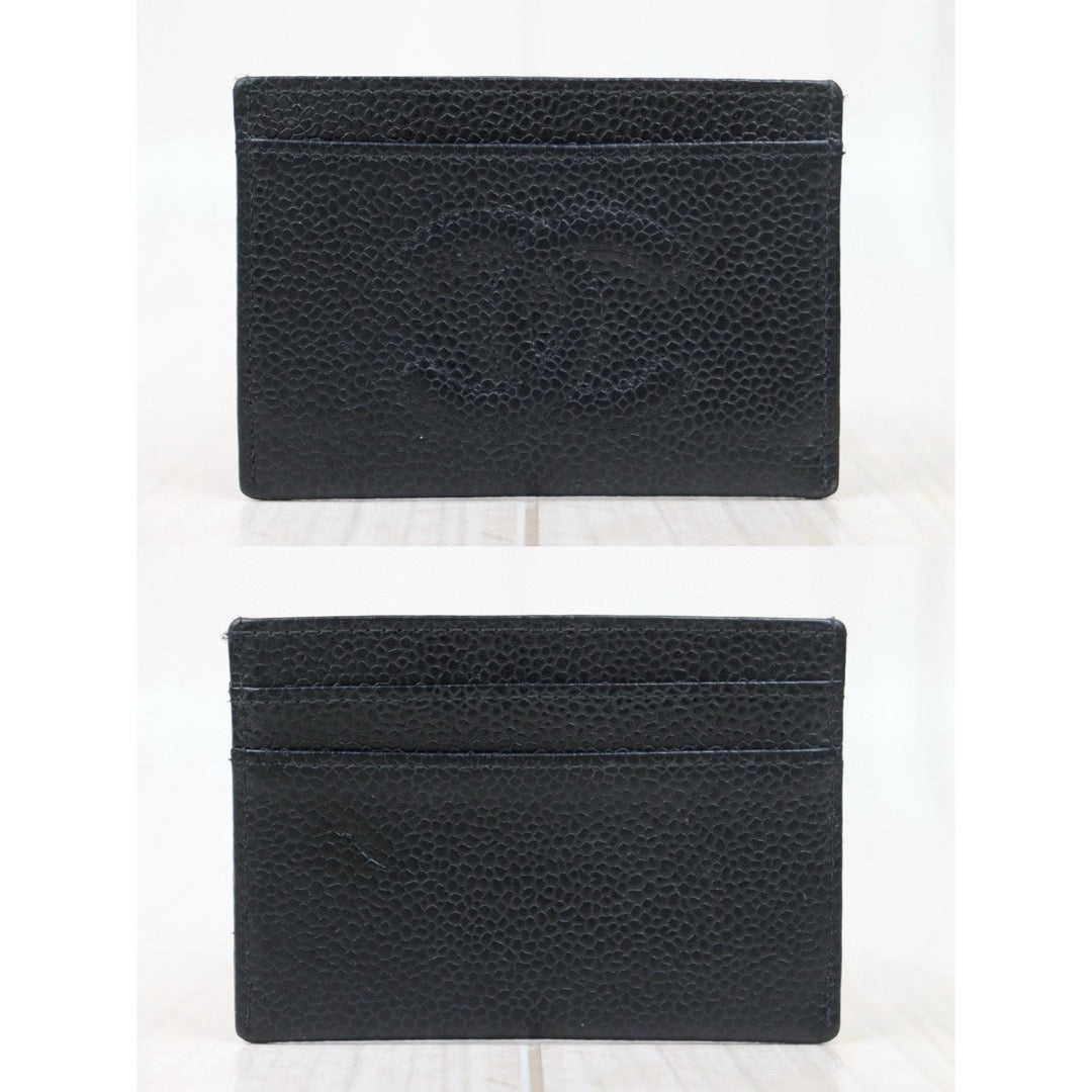 Very Good ( Rank A)｜CHANEL Caviar Skin  Card Holder Black Made In 1997-1999Year｜V24110741