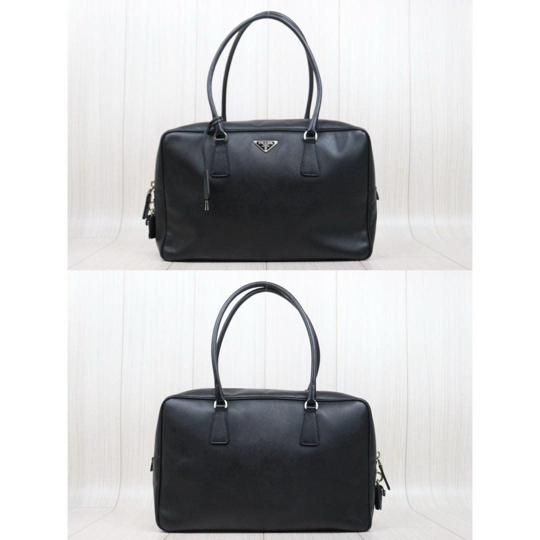 Good ( Rank AB)｜Prada Leather Saffiano Briefcase Handbag Black｜V25050815