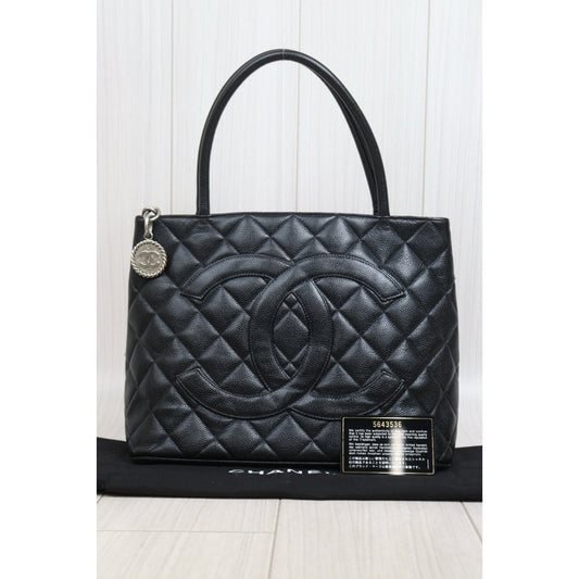 Good ( Rank AB)｜ CHANEL Caviar Skin Calf Leather Tote Bag Black Made In 1997～1999Year｜26022402