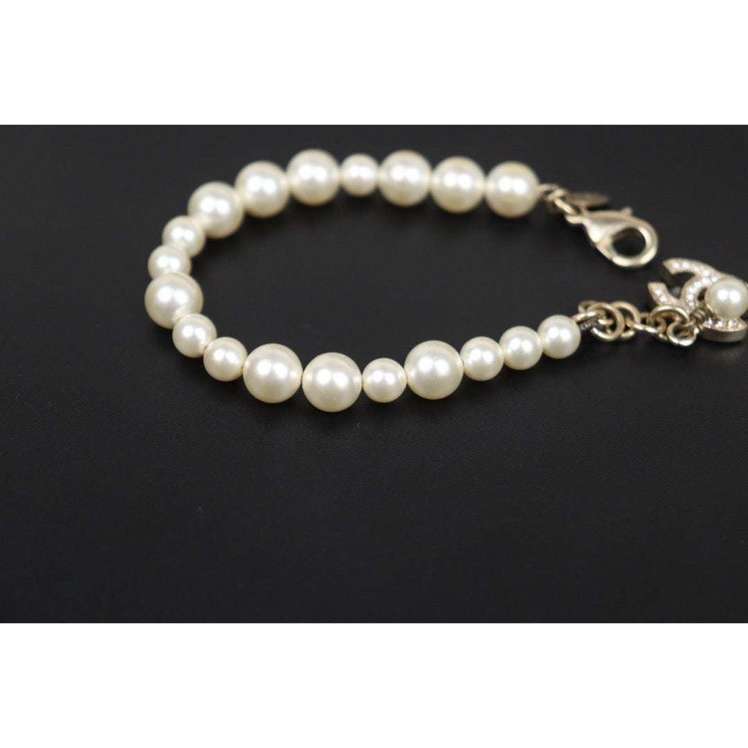Good ( Rank AB)｜ CHANEL Coco Mark Pearl Rhinestone  Bracelet｜V25091610