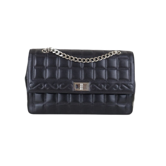 Good ( Rank AB)｜ CHANEL Lamb Skin 2.55 Matelasse Chocobar Black Shoulder Bag Made in 2000-2002Year｜Y25011004