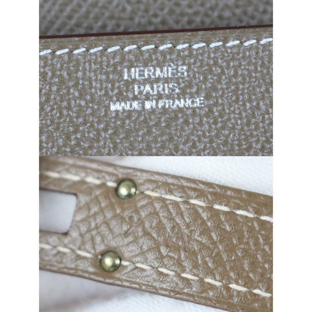 Very Good ( Rank A)｜ HERMES Epsom Kelly Wallet Etoupe Gray □X Stamp Made In 2016Year｜X25110337