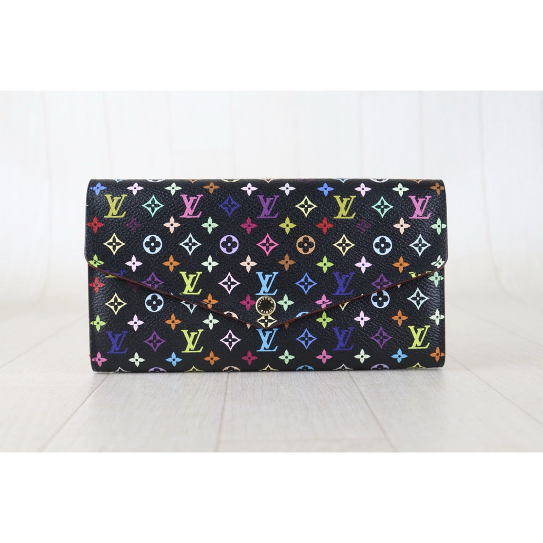 Include Entrupy Certificate of Authenticity｜Very Good ( Rank A)｜ Louis Vuitton Monogram Multicolor Portofeuil Sara Long Style Wallet ｜Z26092909