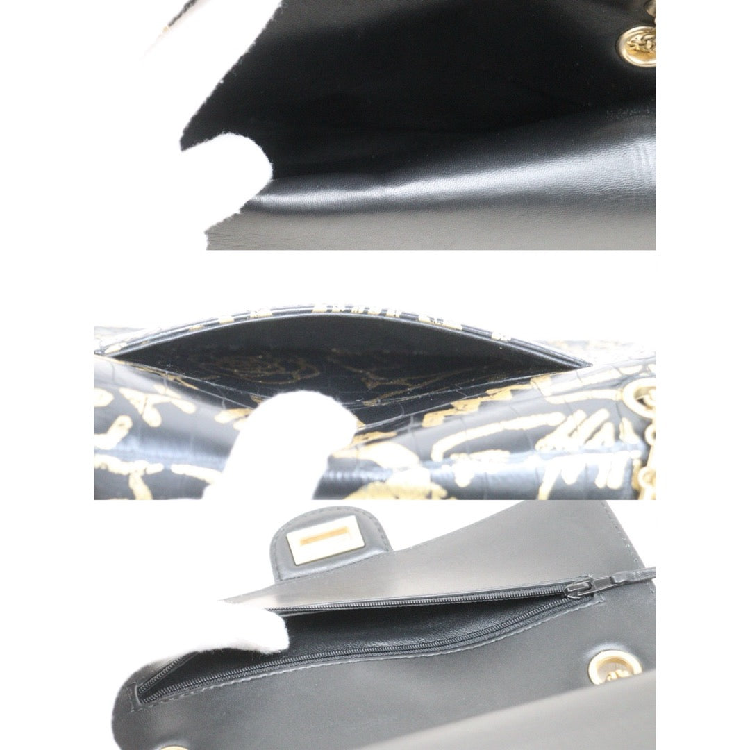 Good ( Rank AB)｜ CHANEL 2.55 Double Flap Graffiti Crocodile Pattern Matelasse Chain Shoulder Bag Limited edition  Made in 2019-2020Year｜Y25110425