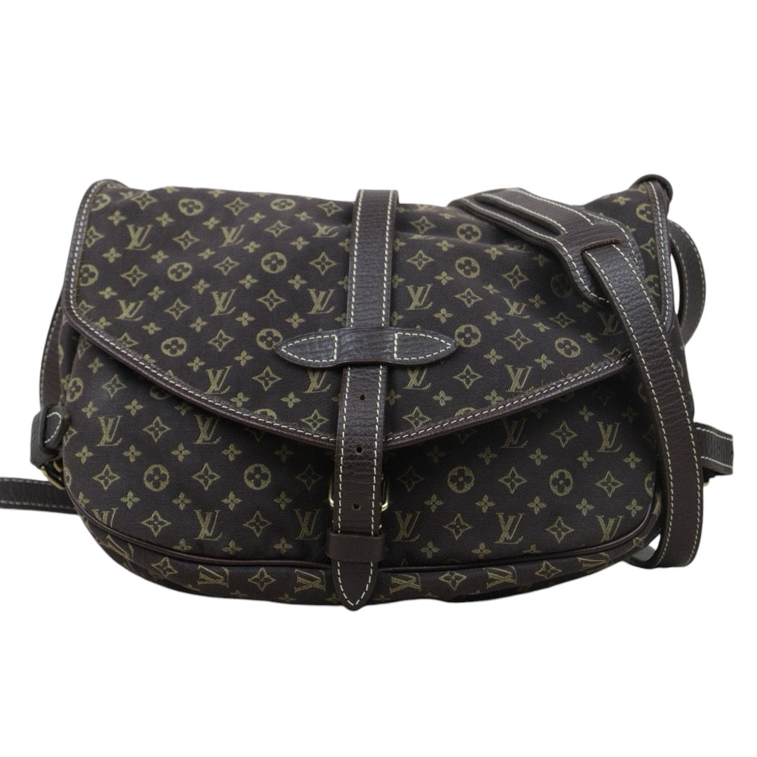 Good ( Rank AB)｜LV Monogram Mini Run Saumur  Shoulder Bag Canvas Leather Brown｜24103109