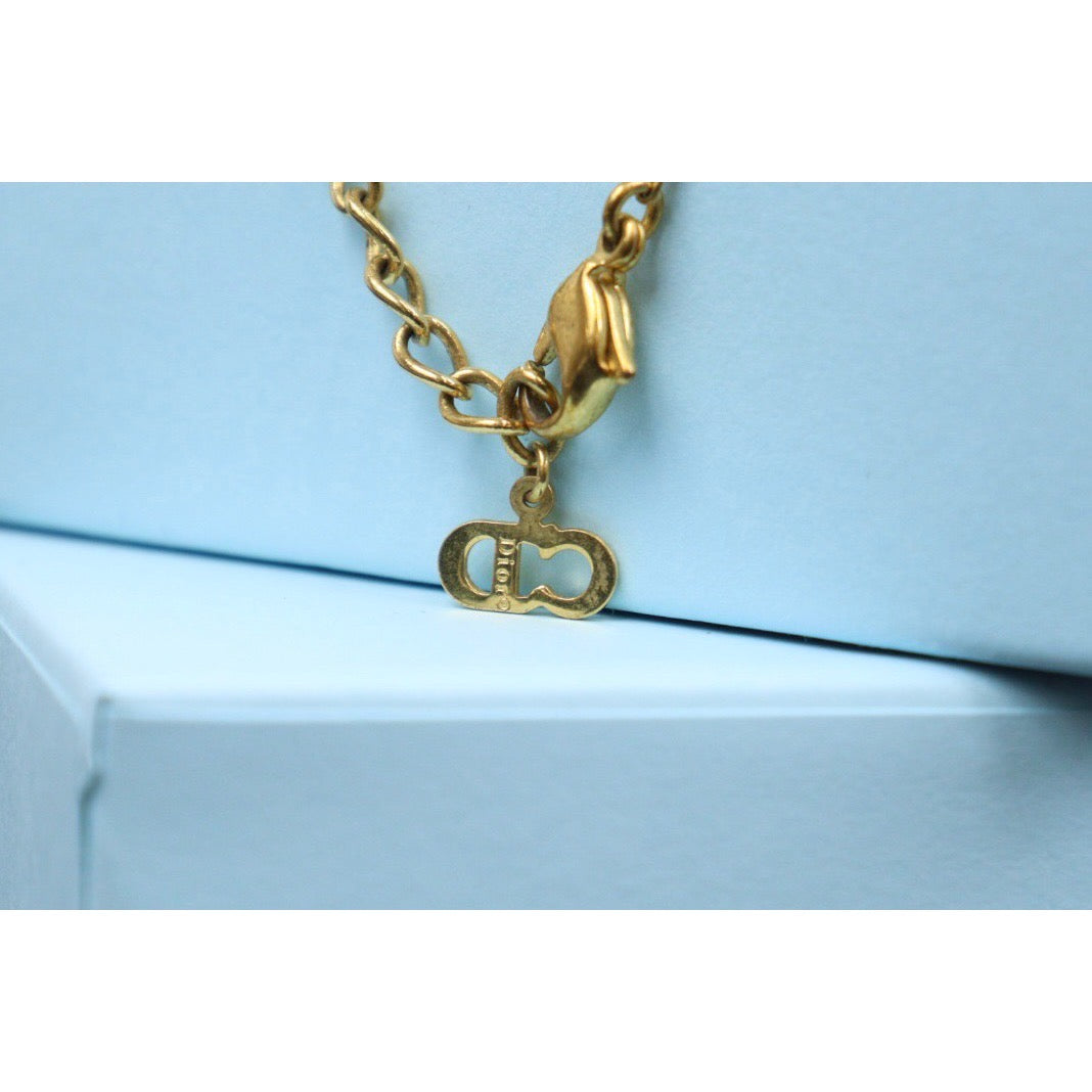 Rank A ｜ Dior CD HandBag Necklace Gold Plated ｜V24030766