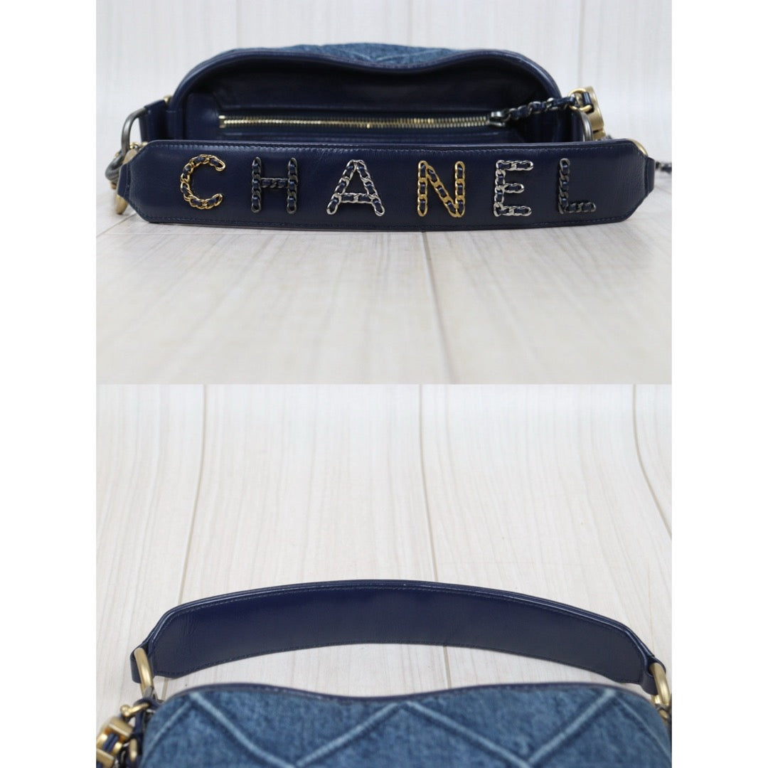 Good ( Rank AB)｜  CHANEL PM Gabrielle  Denim Handbag Shoulder Bag Blue Made In 2020Year｜Y25112507