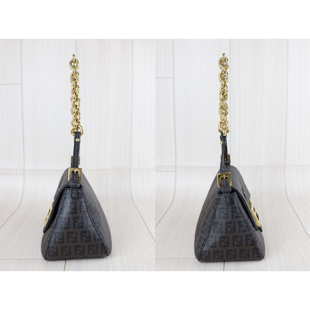 Include Entrupy Certificate of Authenticity｜Good ( Rank AB)｜ FENDI Zucca Mamma Baguette Shoulder Bag Brown｜S26073109
