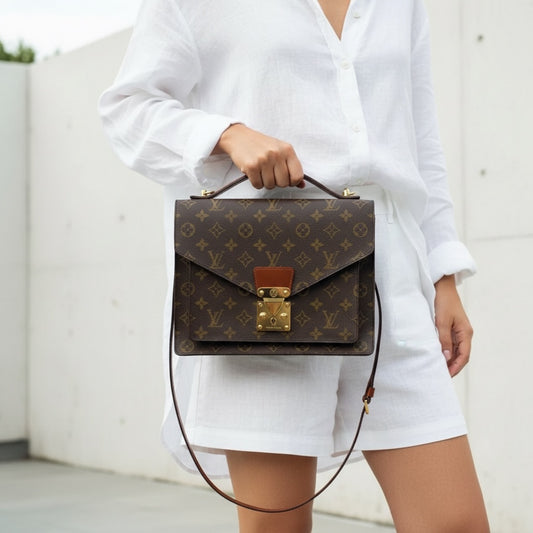 Include Entrupy Certificate of Authenticity｜Good ( Rank AB)｜ Louis Vuitton Monogram Monceau28 Shoulder Bag ｜26061812