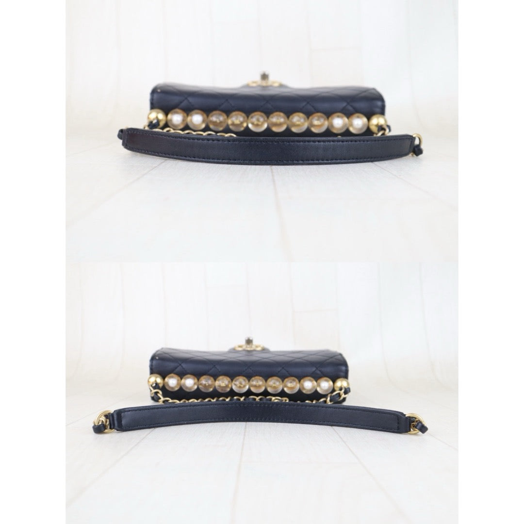 Good ( Rank AB)｜ CHANEL Lamb Skin Matrasse Pearl Chain CF Shoulder Bag Made in 2020-2021 Year｜H25111701
