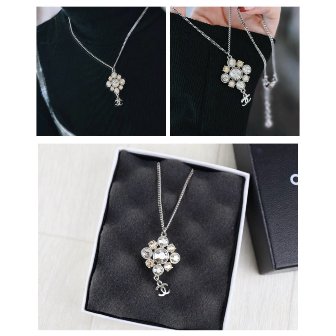 Very Good ( Rank A) ｜CHANEL COCO Mark Colorblock Rhinestone Chocker Necklace｜H25011109