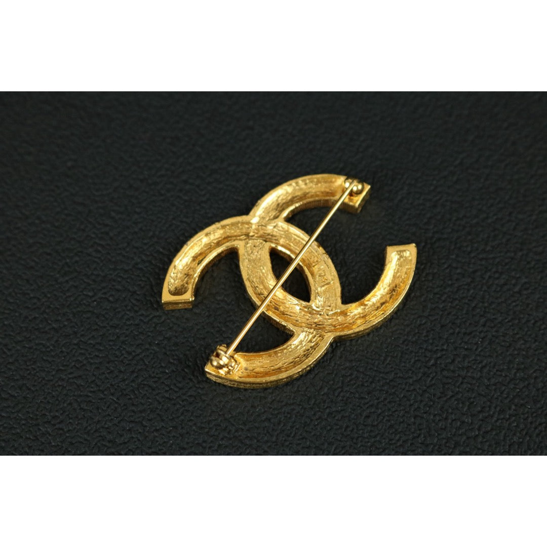 Include Authentic Detective Certificate of Authenticity｜Very Good ( Rank A)｜ CHANEL Vintage Coco Mark Rhinestone Brooch ｜S26051502