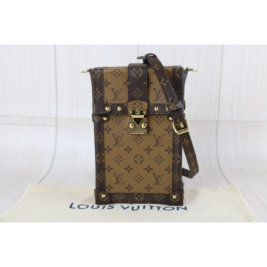Include Entrupy Certificate of Authenticity｜Very Good ( Rank A)｜ Louis Vuitton  Monogram Trunk  Vertical Pochette Brown IC Chips Model｜X26041108