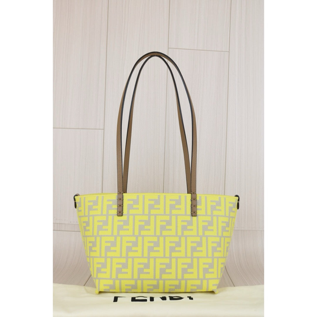 Excellent（Rank SA） ｜ FENDI Roll Canvas Pequin Yellow Tote  Bag ｜X24121825