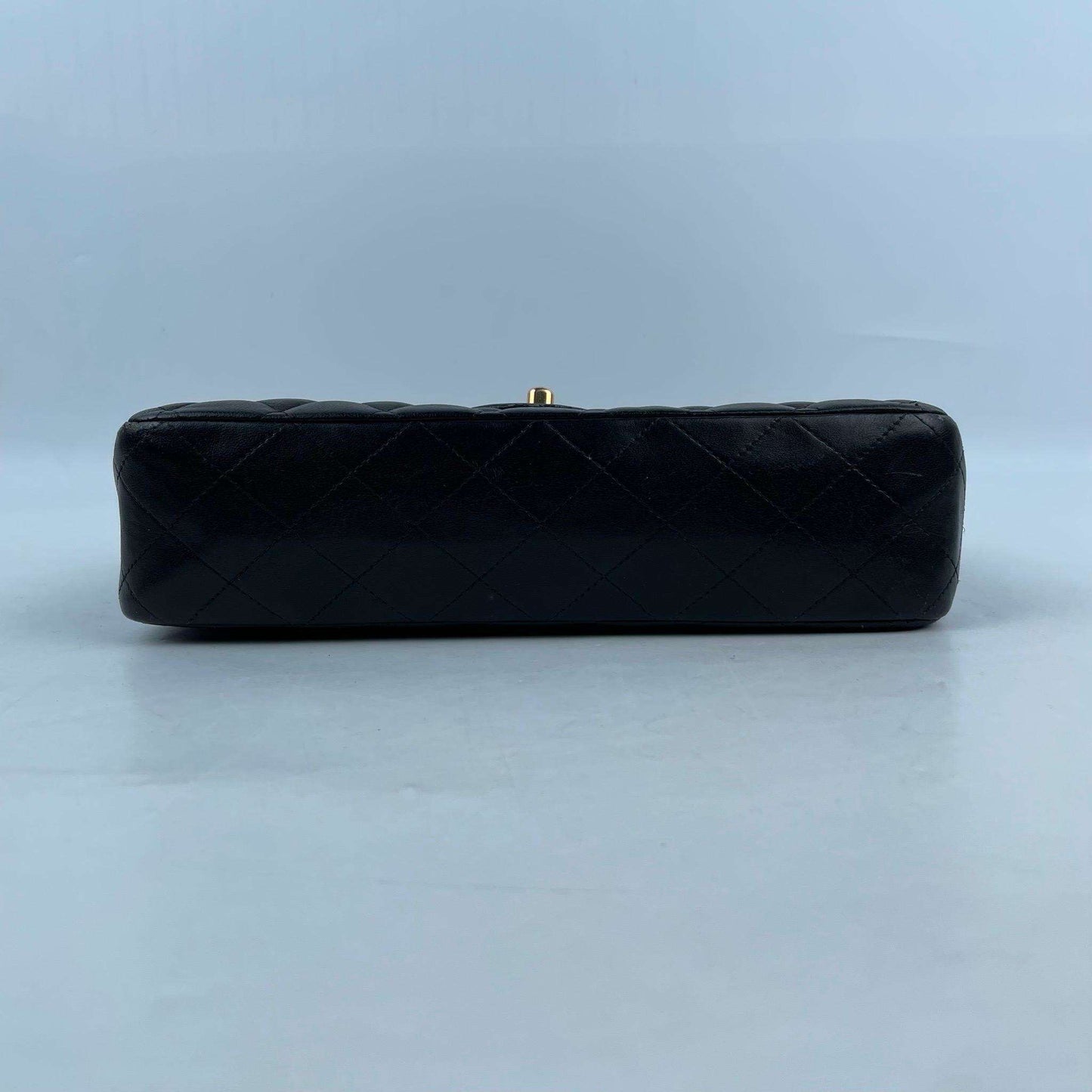 ( Rank B)｜ CHANEL Lamb Skin Matrasse Double Flap 25 Shoulder Bag Black