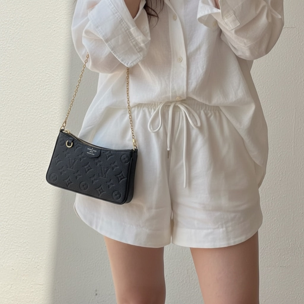 Include Entrupy Certificate of Authenticity｜Excellent（Rank SA）｜Full Set Louis Vuitton Monogram Empreinte Easy Pouch On Strap Black ShoulderBag IC Chips Model｜S26052002