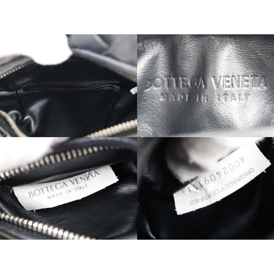 Include Entrupy Certificate of Authenticity｜Very Good ( Rank A)｜ Bottega Veneta Lamb Skin Mini Jodie Hand Bag Black｜S26051702