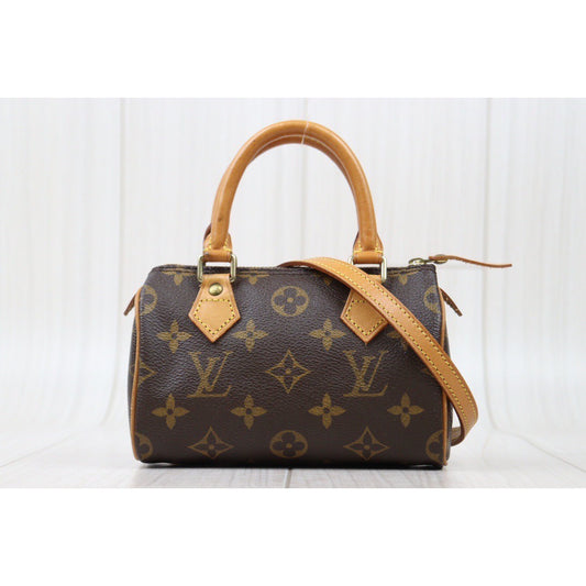 Rank AB ｜ LV Monogram Mini Speedy Handbag With Shoulder Strap｜24061106