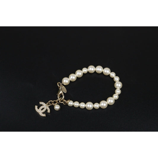 Good ( Rank AB)｜ CHANEL Coco Mark Pearl Rhinestone  Bracelet｜V25091610