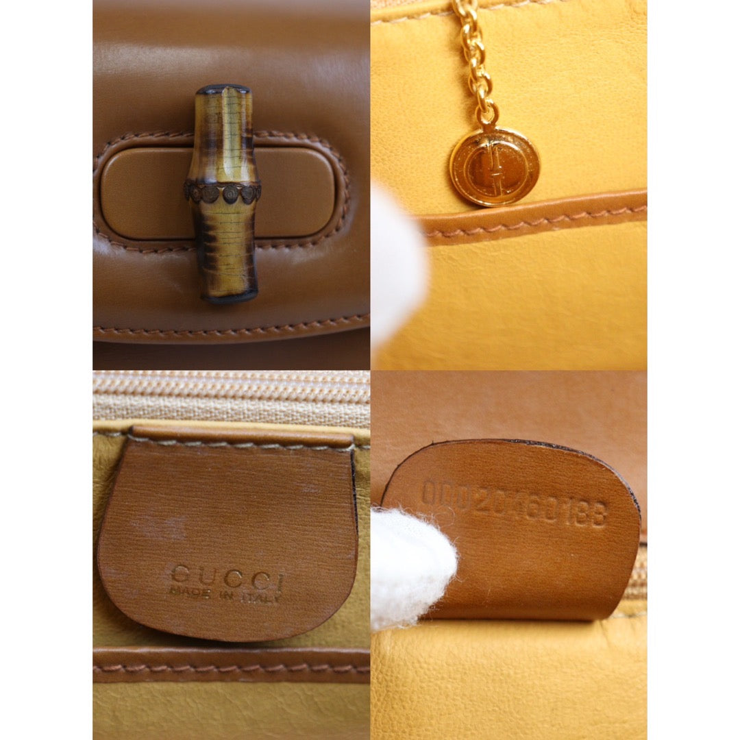 Rank A ｜ GUCCI Bamboo Box Leather Hand Bag Samll Brown｜23120801