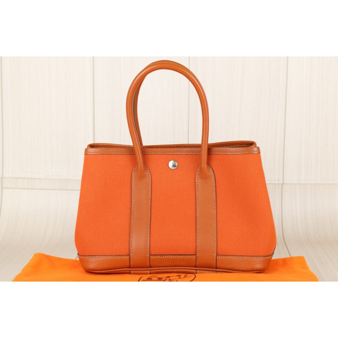 Good ( Rank AB)｜ HERMES Garden Party TTPM Handbag Orange □I Stamp Made In 2005 Year｜Y26012005