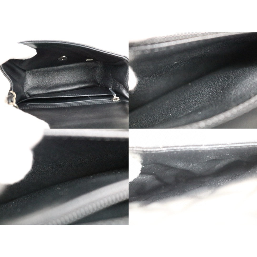 Very Good ( Rank A)｜ CHANEL Lanbskin Square 17  Shoulder Bag Black Made In 2020～2021 Year ｜W25042805