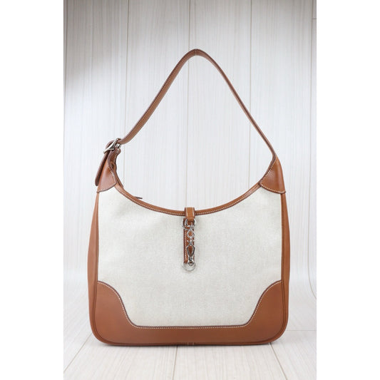 Good ( Rank AB)
｜ Hermes Trim Canvas Silver Hardware Shoulder Bag □F Stamp｜Y24082607