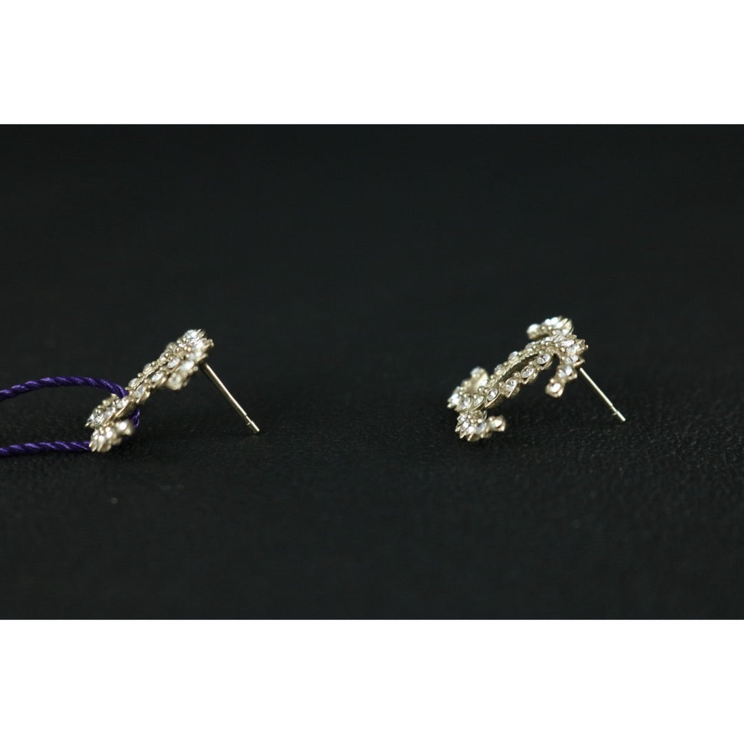 Very Good ( Rank A) ｜ CHANEL C20A Coco Mark Rhinestone Golden  Earrings Made In 2020Year｜S26022607