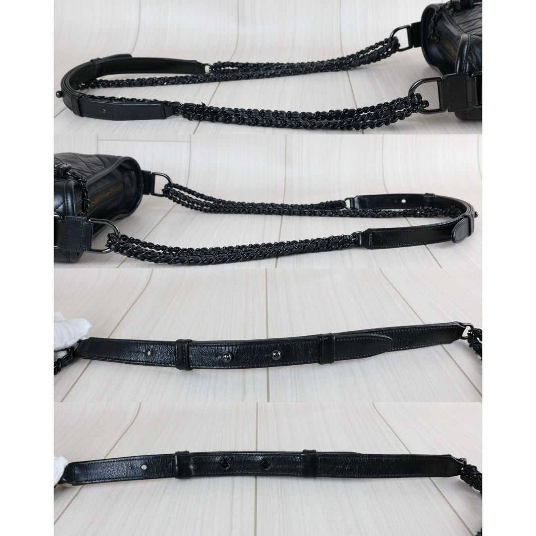 Include Entrupy Certificate of Authenticity｜Very Good ( Rank A)｜CHANEL So Black Calfskin Gabrielle Shoulder Bag PM Made in 2019-2020Year｜S26073121