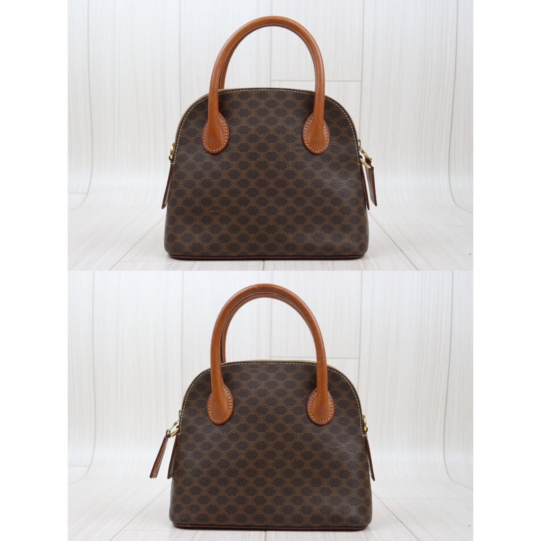 Rank AB ｜ CELINE Macadam Bowling Bag Handbag With Shoulder Strap ｜24040411