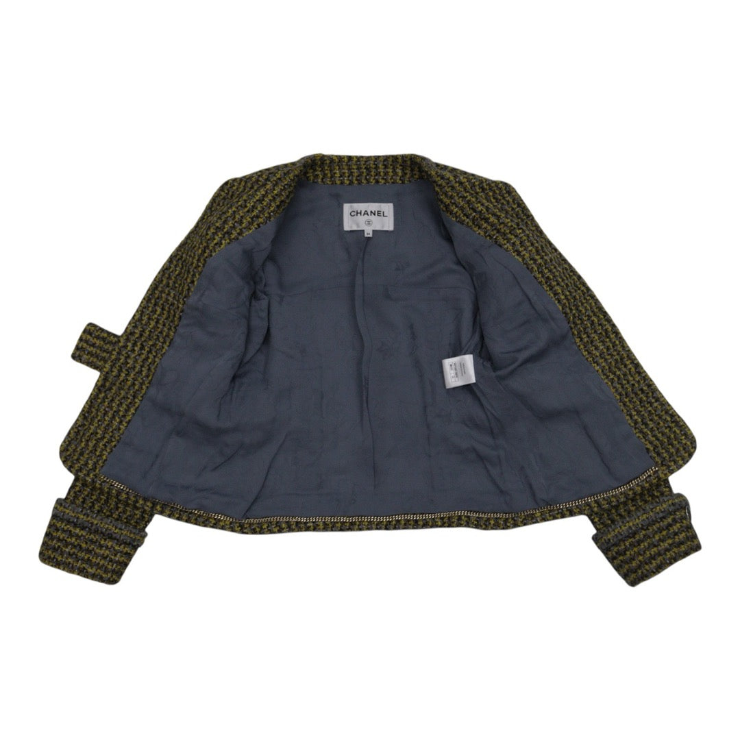 Very Good ( Rank A) ｜ CHANEL 17B Rayon Tweed Yellow Coat 34 size  ｜W25102106