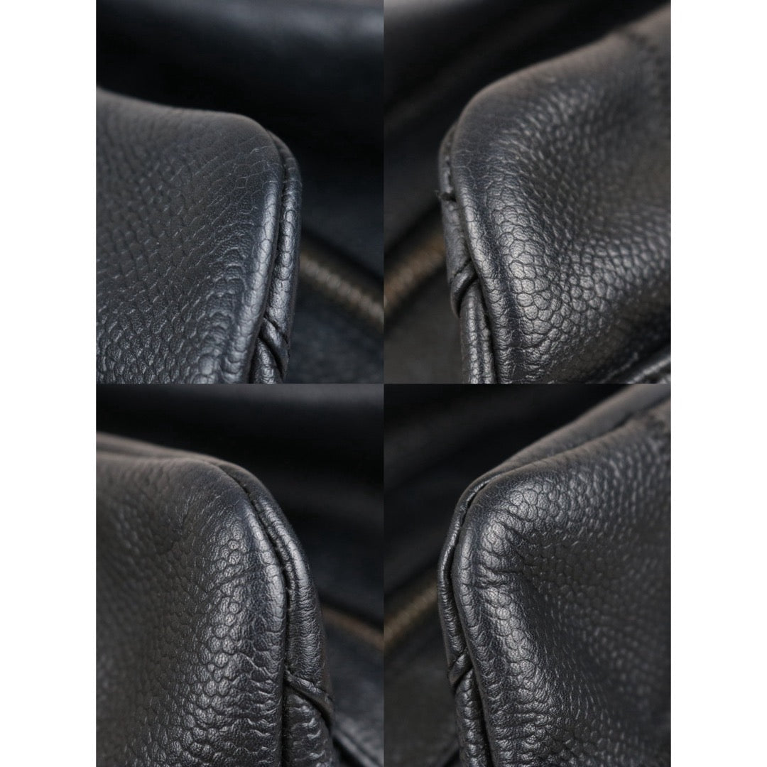 Include Entrupy Certificate of Authenticity｜Good ( Rank AB)｜ CHANEL  Calf Leather Square Quilt Boston  Shoulder Bag Black Made In 2005～2006Year｜S26060203