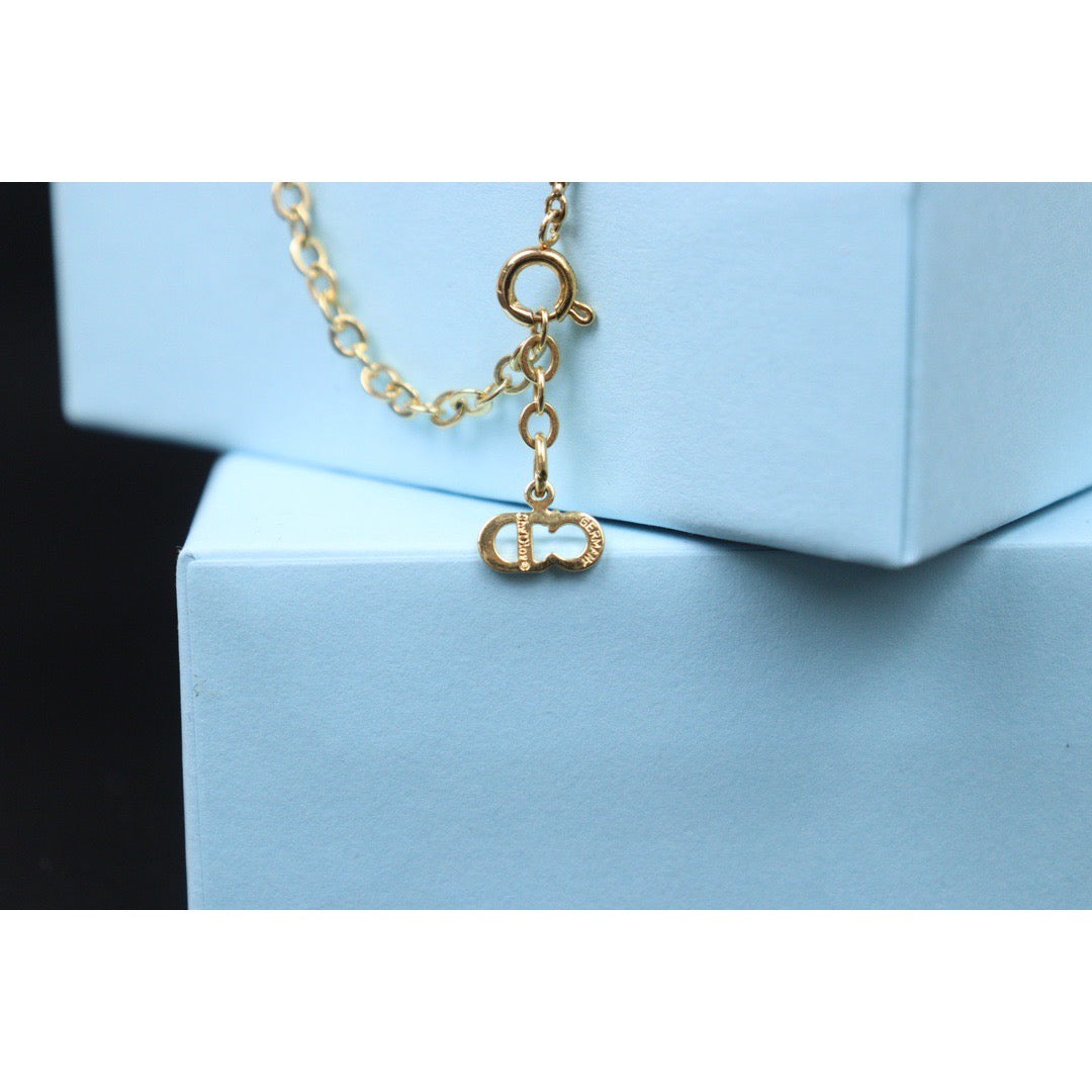 Rank A ｜ Dior Earring Necklace Set Gold｜24061332