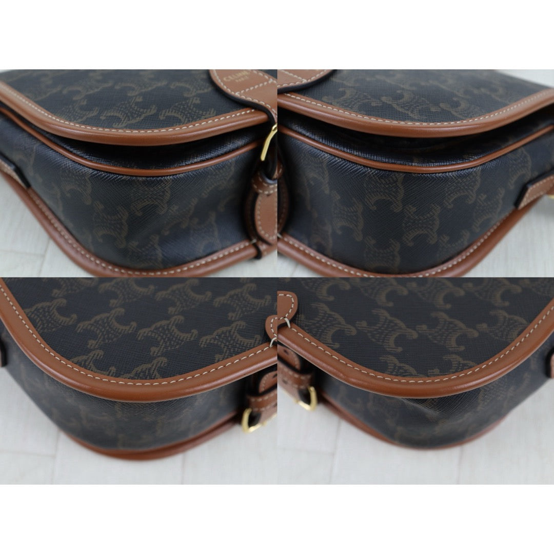 Very Good ( Rank A) ｜ CELINE Macadam Triomphe Cross Body Shoulder Bag Current Model｜S25081011