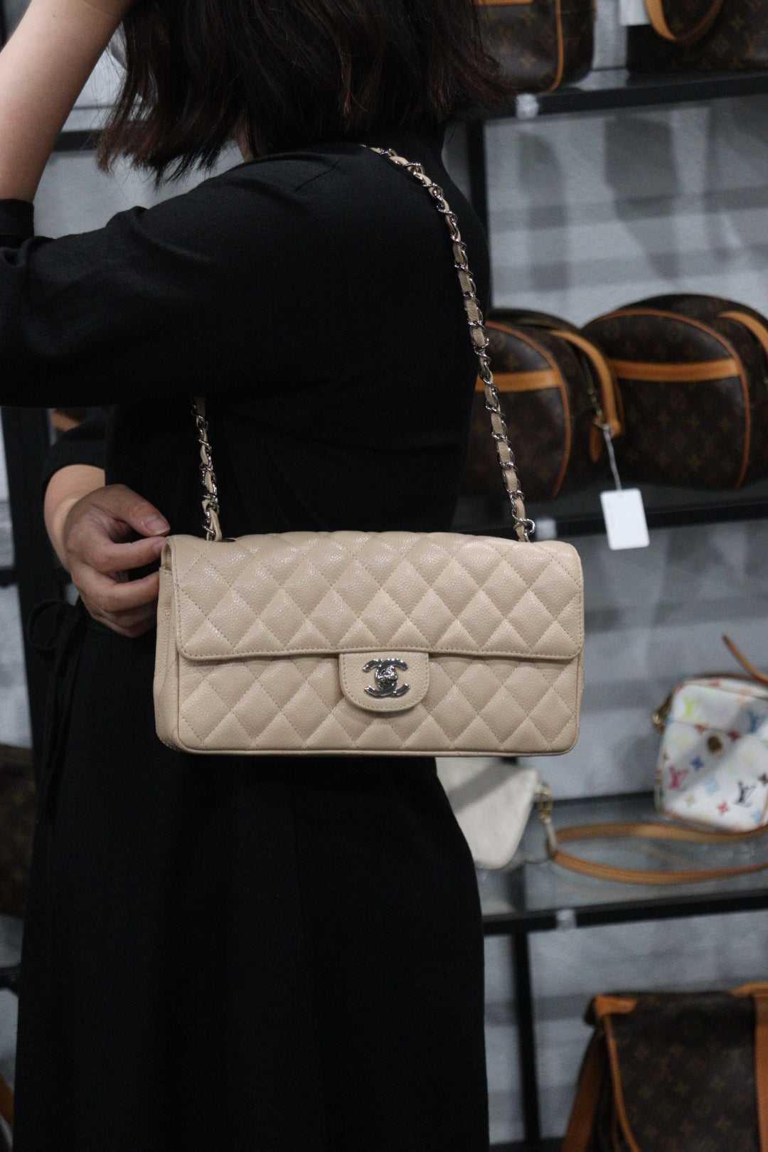 Rank A ｜ CHANEL Matrasse East West Classic Chain Shoulder Bag Beige｜23080303