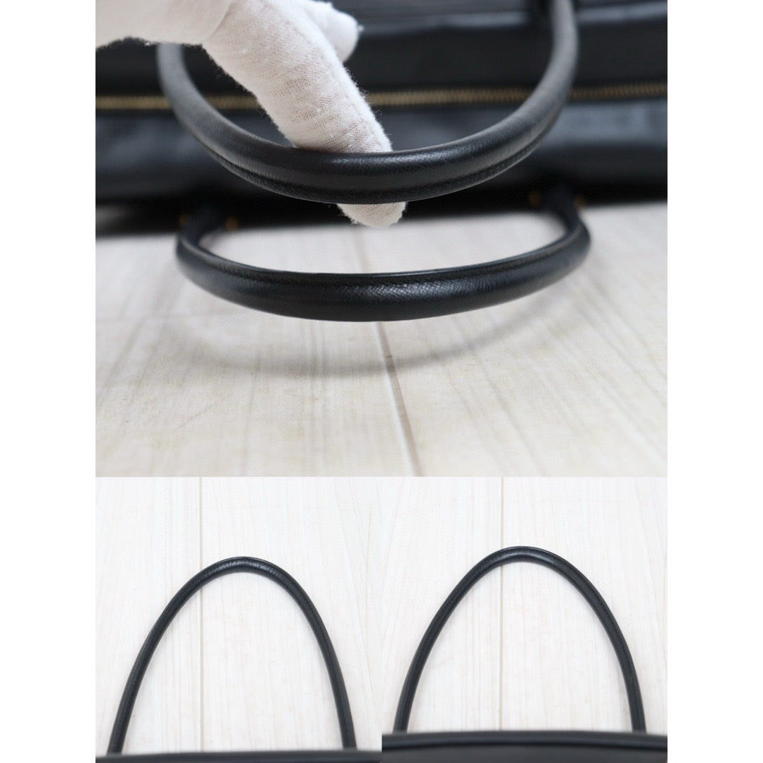 Good ( Rank AB)｜Prada Leather Saffiano Briefcase Handbag Gold Hardware Black｜V25050816