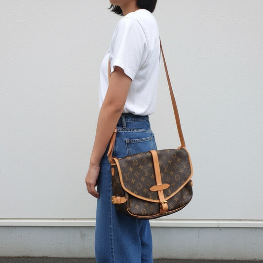 Include Entrupy Certificate of Authenticity｜Good ( Rank AB)｜ Louis Vuitton Monogram Saumur 30 Shoulder Bag｜26041305