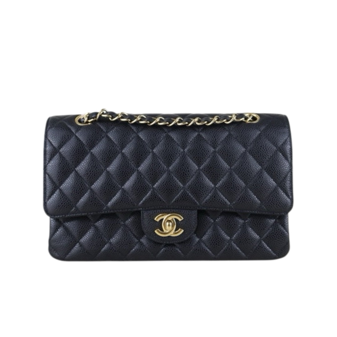 Include Entrupy Certificate of Authenticity｜Very Good ( Rank A)｜ CHANEL Matrasse Chain Caviar Skin Medium Black  Made In 2010-2011 Year｜S26061505