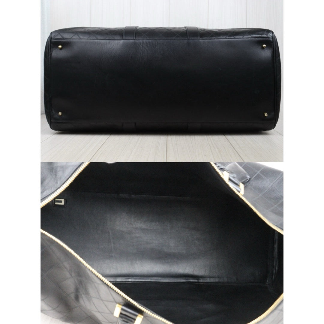 Good ( Rank AB)｜ CHANEL Calf Leather Vintage Boston Travel Bag 60 with Shoulderstrap Black Made In 1989- 1991Year｜S25110407
