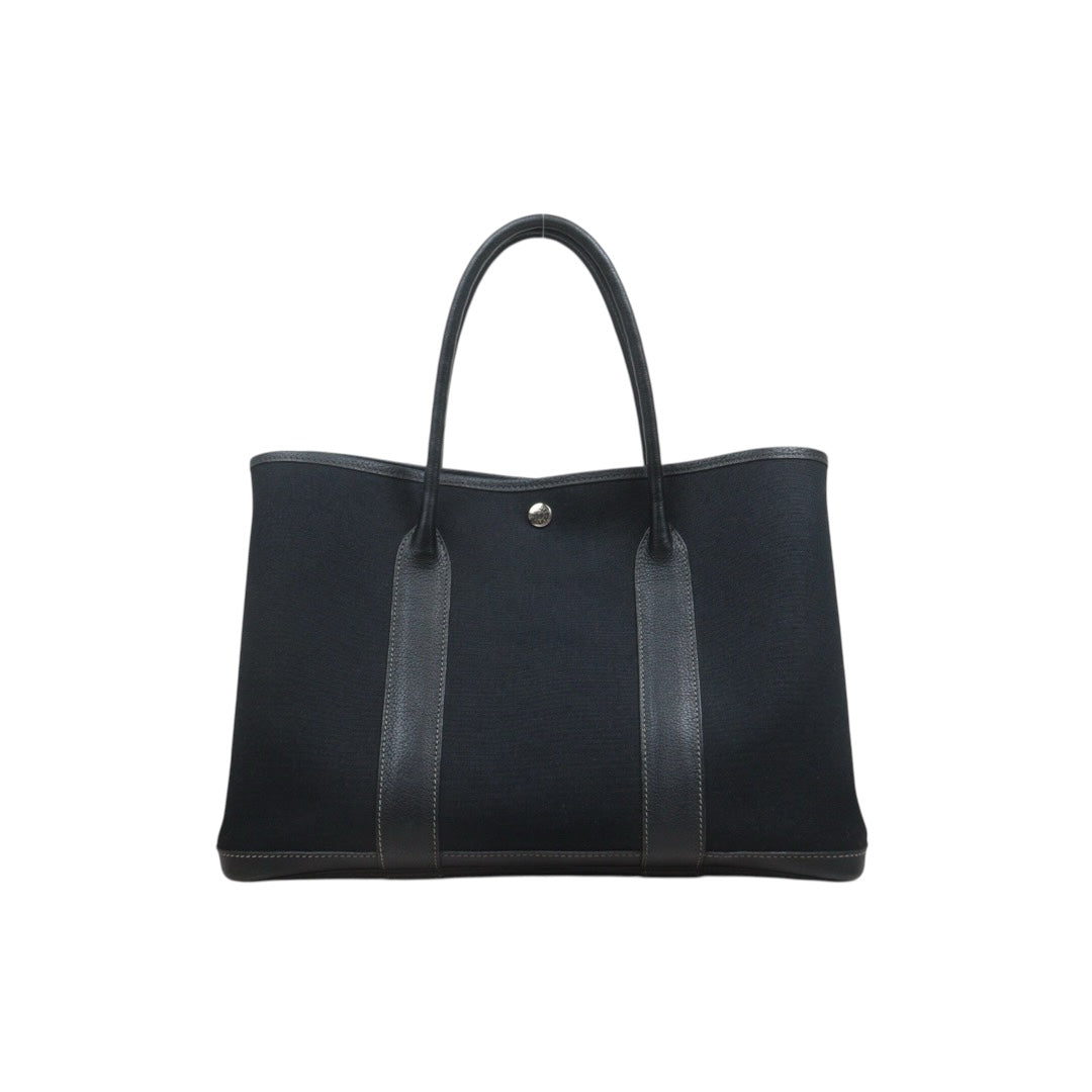 Include Entrupy Certificate of Authenticity｜Good ( Rank AB)｜ HERMES Garden Party 36 Black Handbag □G Stamp Made In 2003Year｜26062908