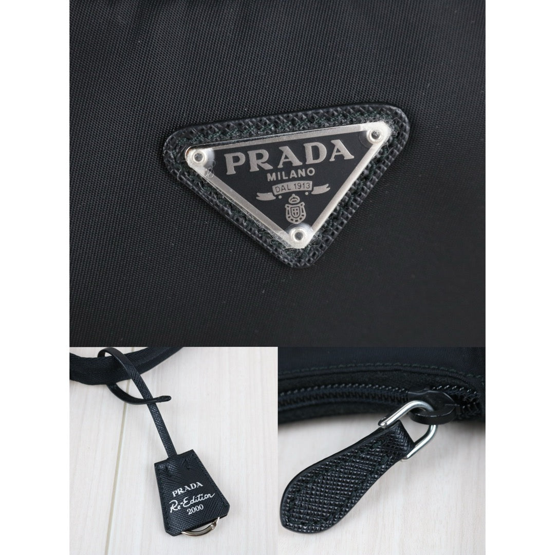 Very Good ( Rank A) ｜ PRADA Re-Edition 2000 HOBO HandBag Black ｜S25082202