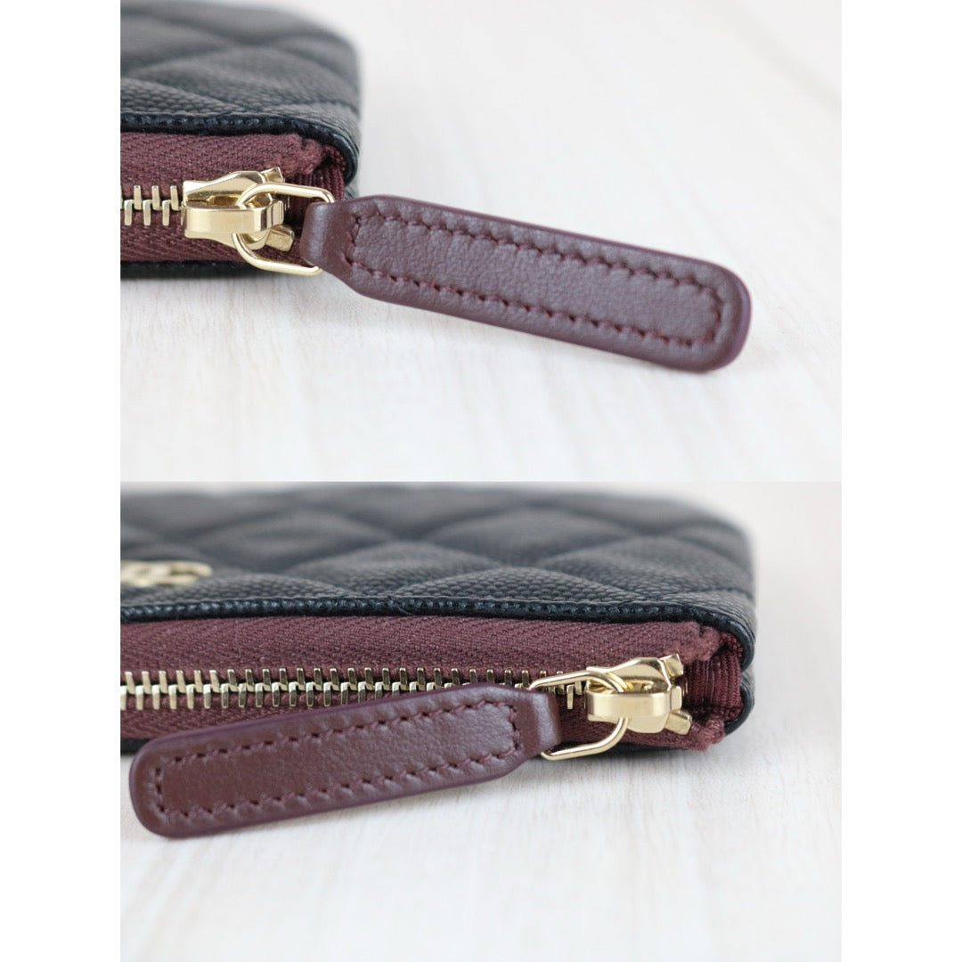 Excellent（Rank SA）｜CHANEL Caviar Skin Calf Leather Card Holder Black IC Chips Model｜X25091407