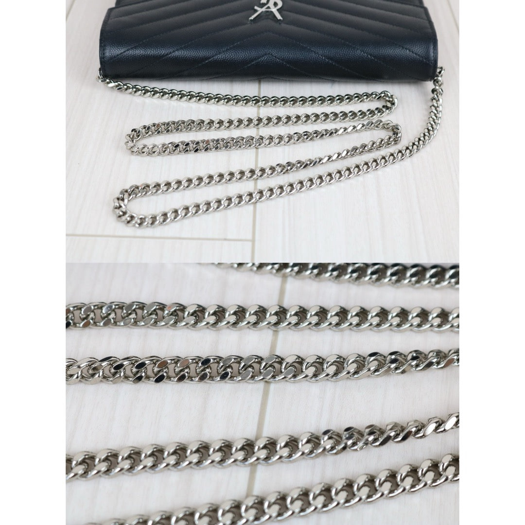 Very Good ( Rank A)｜Saint Laurent YSL Caviar Skin Shoulder Bag Black｜S25060303