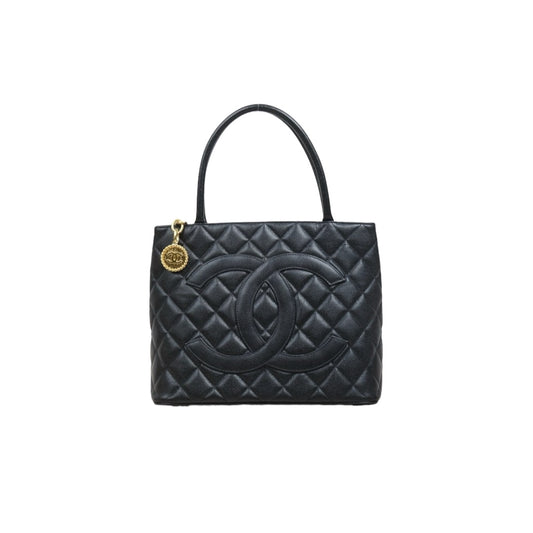Very Good ( Rank A)｜ CHANEL Caviar Skin Calf Leather Tote Bag Black Made In 1997～1999Year｜26020607
