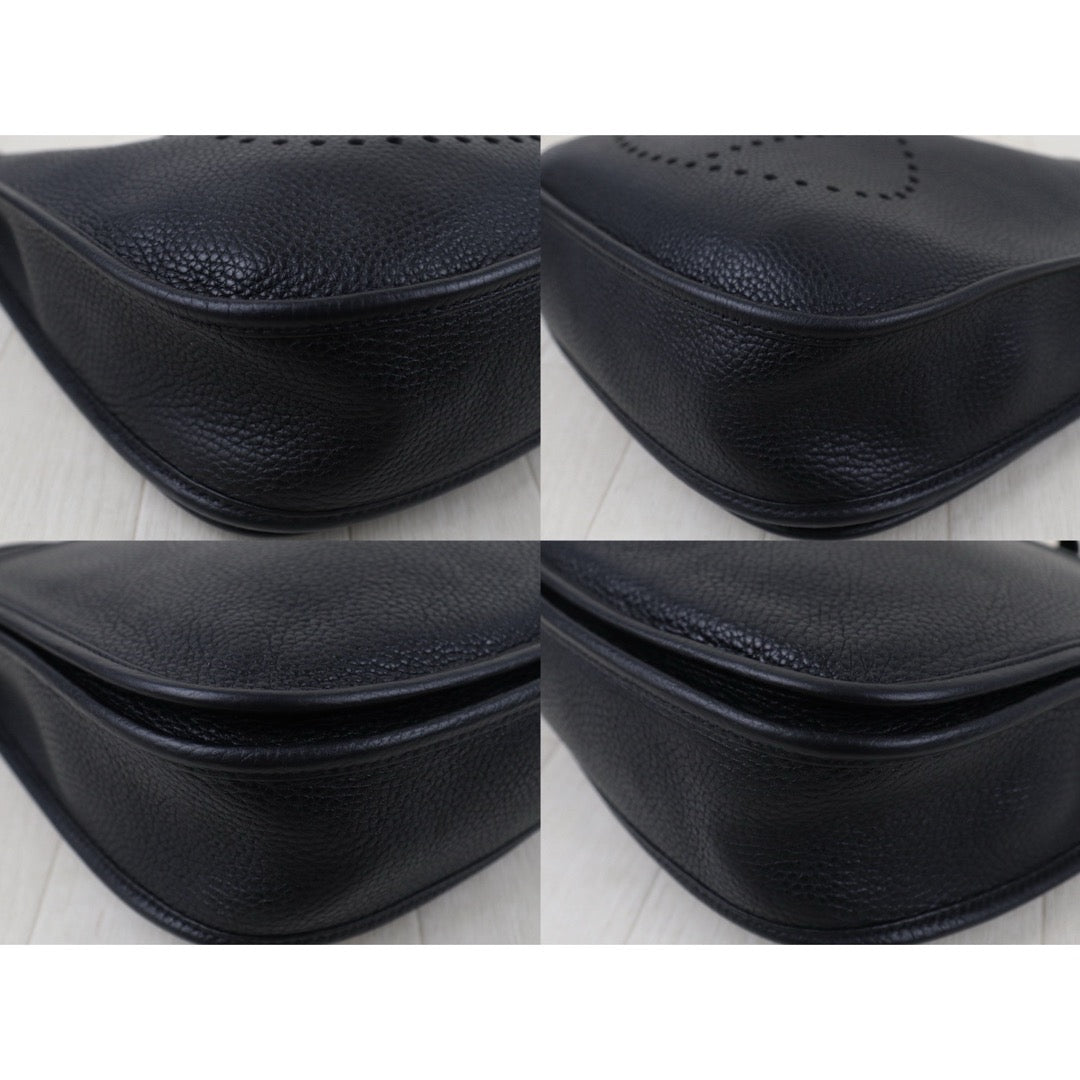 Include Entrupy Certificate of Authenticity｜Very Good ( Rank A)｜ HERMES TC Leather  Evelyne 29 Shoulder Bag Black C Stamp Made In 2018Year｜S26041701