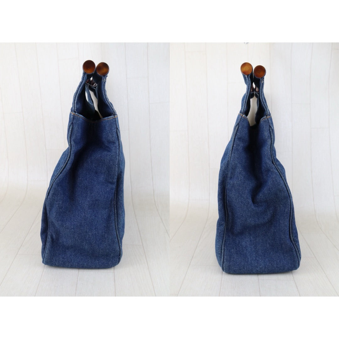 Very Good ( Rank A)｜ CHANEL Denim Hawksbill Turtle Tote Bag Made In 1996-1997Year｜H25112801