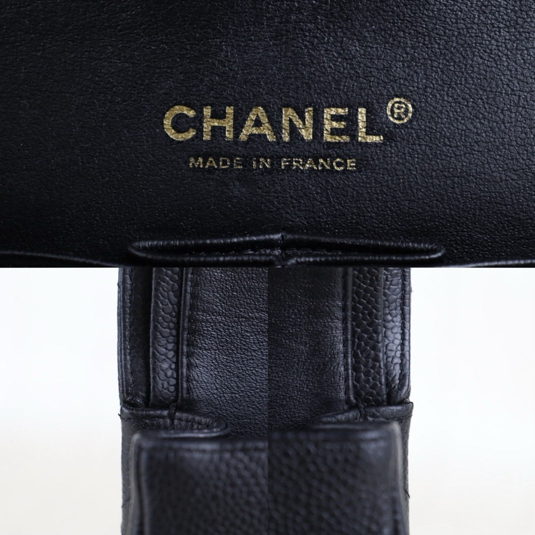 Include Entrupy Certificate of Authenticity｜Good ( Rank AB)｜ CHANEL Caviar Skin Calf Leather Double Flap 25 Shoulder Bag  Made In 2008-2009 Year｜S26061901
